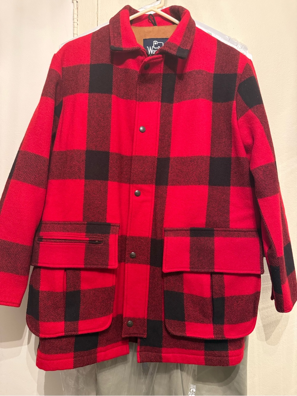 Woolrich Red and Black Buffalo Plaid Wool Field Jacket